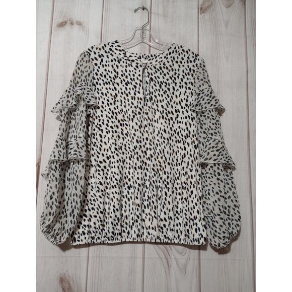 Perceptions Concept Shirt Ladies Small Ruffle Long Sleeve‎ - Picture 1 of 7